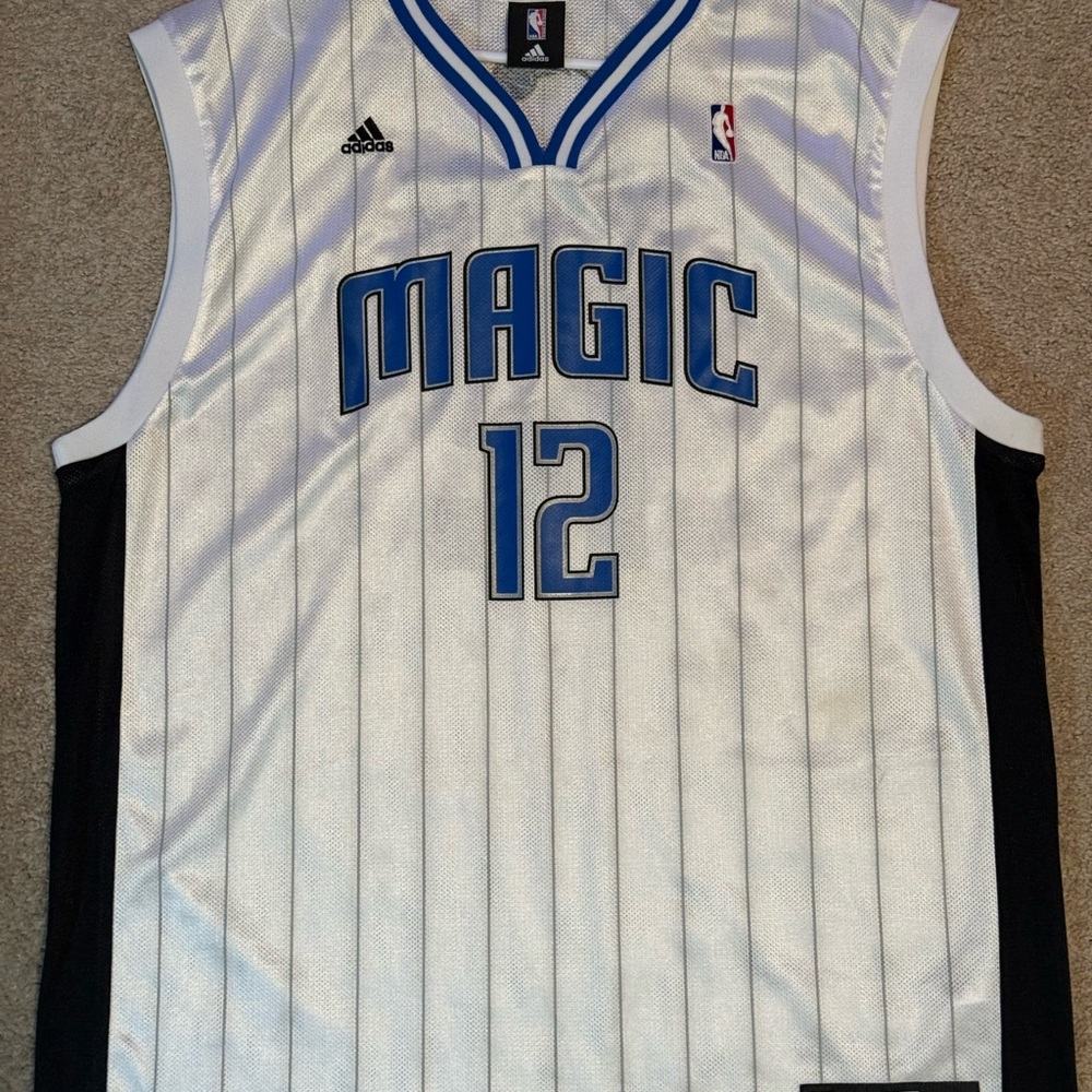 Adidas White and Black NBA Jersey XXL